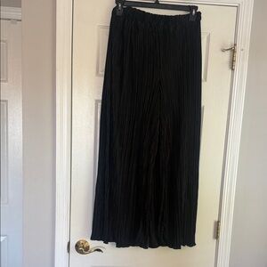 Black Dress Pleated Pants With Elastic Waist
